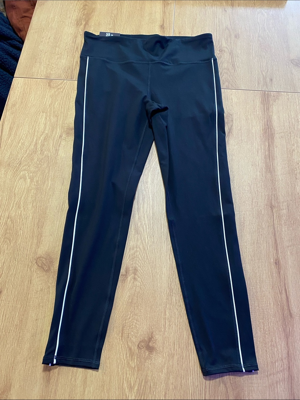 GAP Black Leggings with White Side Stripes